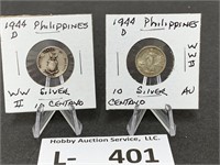 (2) Silver 1944 Philippines Coins