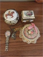 Watch, Necklace, Jewelry Boxes