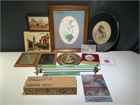 VTG Wall Hangings - Real Wood Frames, Tin Stamp,