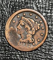 U.S. 1847-P Braided Hair Liberty Head Large Cent