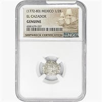 1772-83 Mexico 1/2Reale El Cazador NGC Genuine
