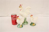3 Vintage Roosters, Some Paint Loss