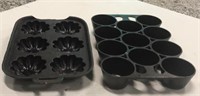 (1) #10 Cast Iron Muffin Mold & (1) Unk Muffin Pan
