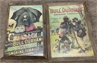 Framed bull Durham advertisement black americana
