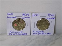 2021 Coloured and Plain "Klondike" UNC Loonies