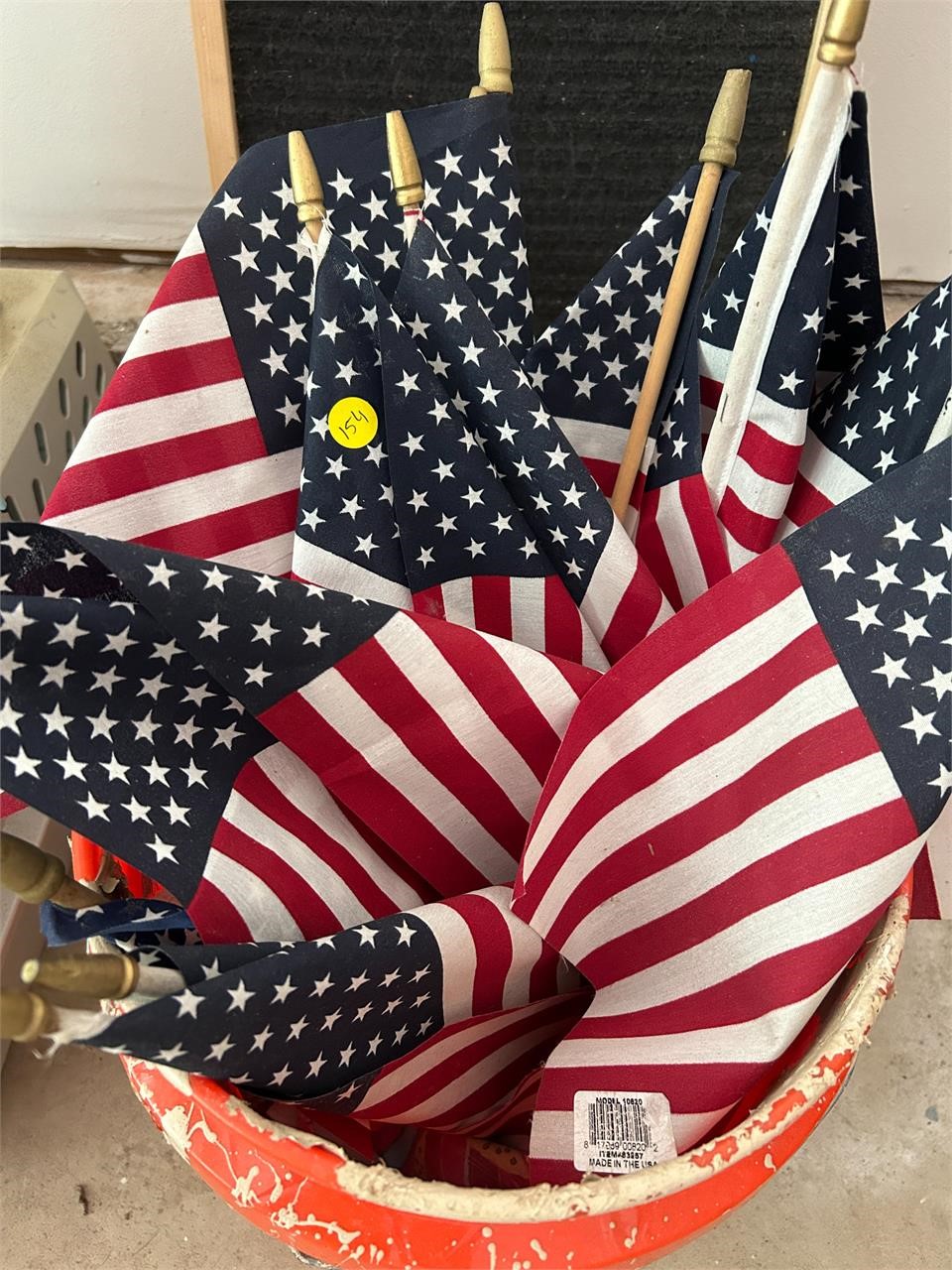 Bucket of American Flags