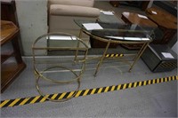 high-quality brass & beveled glass sofa table