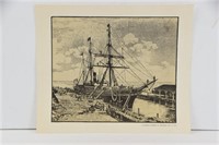 Print of Galveston Harbor on Christmas Eve 1870