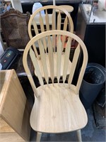 2 WOOD KITCHEN CHAIRS  38" X 18"