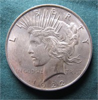 1922 U.S. PEACE SILVER DOLLAR COIN