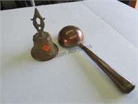 VINTAGE COPPER AND COATED BRASS BELL AND BRASS