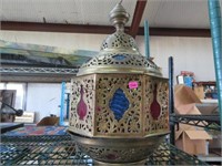 VINTAGE BRASS INDIAN LAMP PIECES 20"