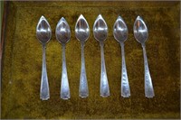 Six Gorham Etruscan Sterling Pointed Spoons
