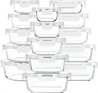 30 Pieces Glass Food Storage Containers