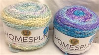 D2) (2) SKEINS HOMESPUN VARIGATED YARN