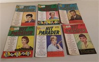 Six Vintage Hit Parader Magazines