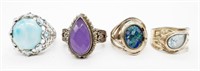(4) COLORFUL STATEMENT RINGS