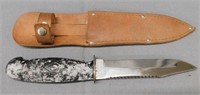Colonial sheath knife w/ leather sheath,