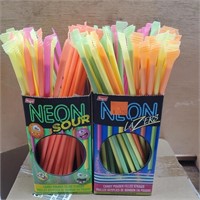 Neon Sour & Neon Lazer Candy Straws, 90% full