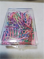New container of multi color paper clips