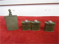 Vintage Military oil cans and oiler.