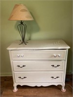 3 Drawer Wood Dresser & Lamp