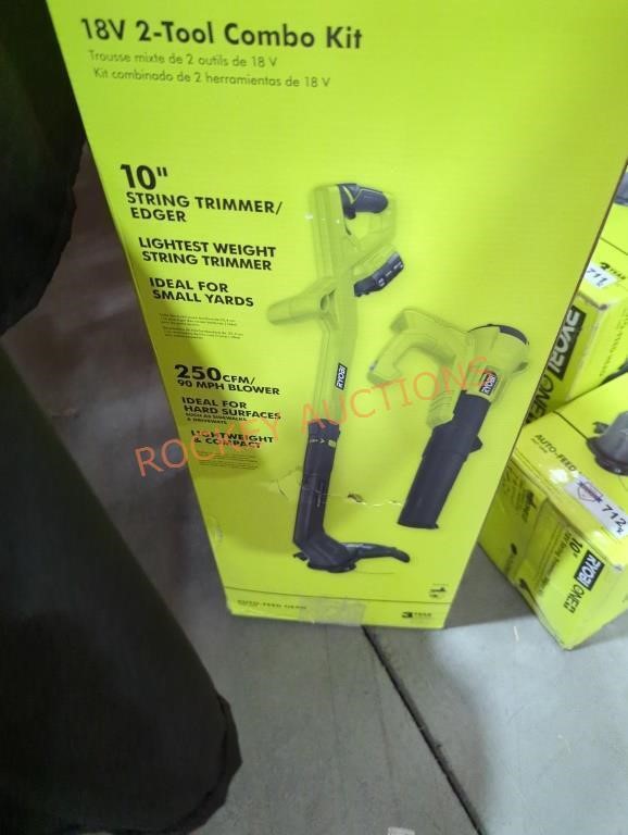 Ryobi 18v 2 tool kit 10" string trimmer & blower