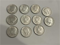 (11) 1964 Kennedy Half Dollars