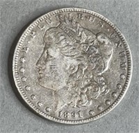 1891 CC Morgan Silver Dollar VF