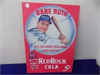 Red Rock Cola Sign with Babe Ruth 16x11.5in