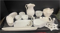 Assorted Ceramic Serving Trays, Plates, Pitcher,