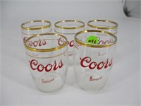 Lot (5) Coors Banquet Beer Glasses