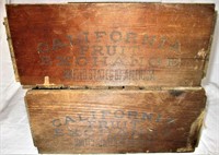 2 CA Fruit Exchange Wooden Crates 17.5"/14"/6"