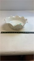 White Glass grape vine design Punch Bowl