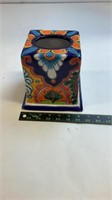 Mexican Handmade ceramic tissue box cover