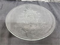 13 Inch Glass Christmas Plate