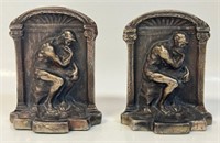 GOOD PAIR OF VINTAGE CAST THINKING MAN BOOKENDS