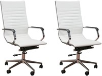 ErgoMax Set of 2 Ergonomic Leather Chairs