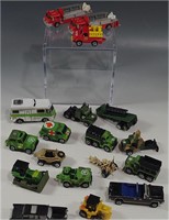 18 MIKRO MASHINES GALOOB ARMY TRUCKS LOT VINTAGE