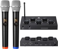 UHF Wireless Karaoke Mic Mixer Set