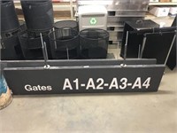 3 Airport Gate Signs, Top Hanging