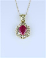 Elegant Ruby and Diamond Pendant