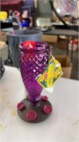 Humming bird feeder glass  purple