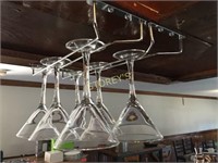 6 Martini Glasses & 2 Glass Racks