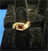 Red Single Stone Women's Ring