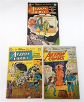 (3) VINTAGE 1950's DC ACTION COMICS