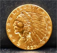 1927 2.50 Indian Head Gold Coin
