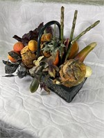 Artificial Fruit and Vegetable Basket Arrangement