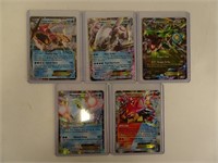 5 EX Holographic Pokemon Cards in Protectors