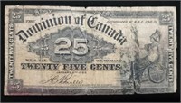 1900 Canada 25 Cent Fractional Banknote